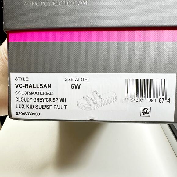 Vince Camuto Rallsan Strappy Rhinestone Sandal Cloudy Gray Women 6W - Picture 7 of 7